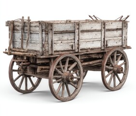 Fototapeta premium Aged wooden cart with weathered planks