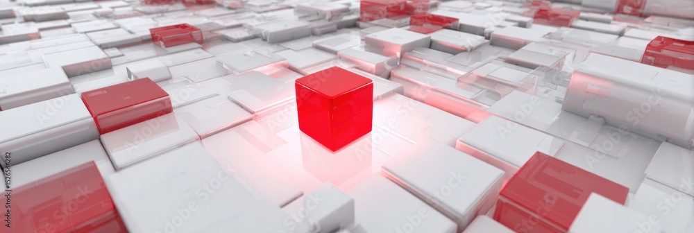 Aufkleber 3D Animation of a Security Layer Effectively Blocking a Red Phishing Virus in a Digital Environment