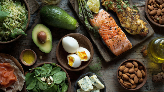 Healthy meal prep ideas wholesome ingredients kitchen food top view