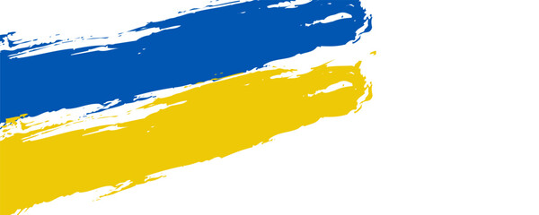 Ukraine Flag with Brush Concept. Flag of Ukraine in Grunge Style. Pray for Ukraine. Hand Painted Brush Flag of Ukraine Country.vector ilustration