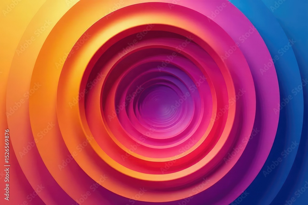 Canvas Prints abstract concentric circles ripple effect, vibrant color gradient, design element , radial design, p