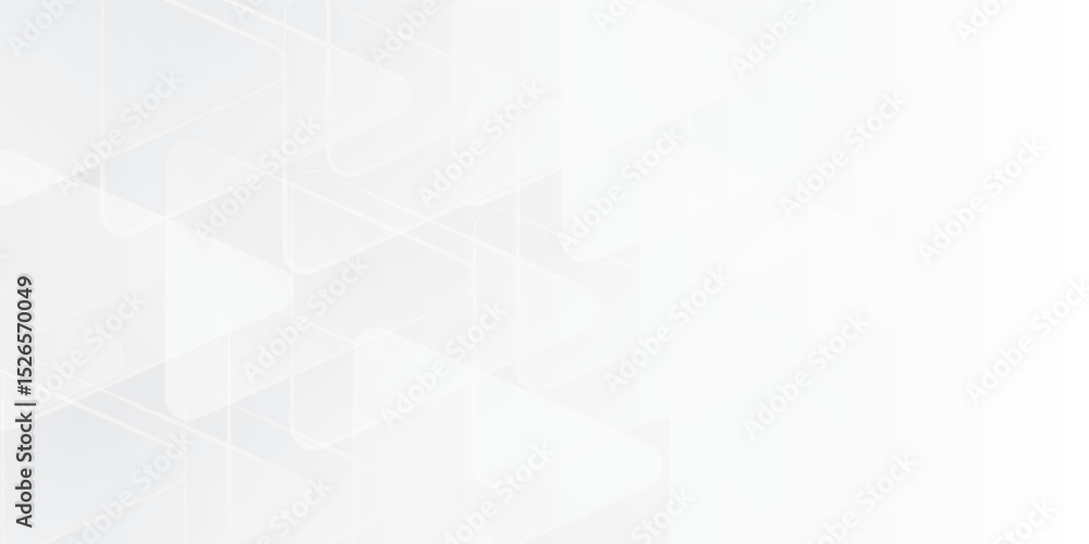 Poster 3d white geometric abstract background overlap layer on bright space with rounded triangles effect d