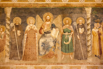 Paintings in the Refectory of Pomposa Abbey, Ferrara, Italy