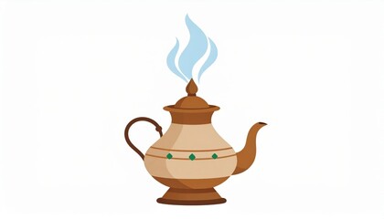 Vintage Copper Teapot With Steam