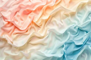 Obraz premium A pastel dream of peach, cream, and sky blue silk, swirling in soft, gentle folds