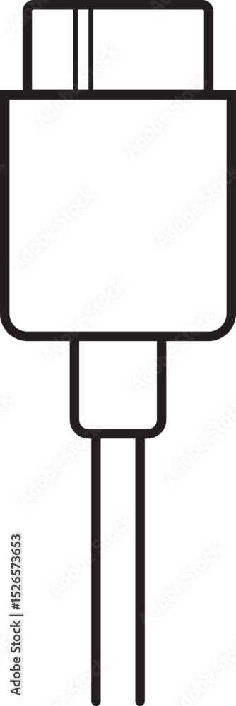 Fototapete usb cable connector icon. usb type lightning and micro usb phone charger vector isolated transparent