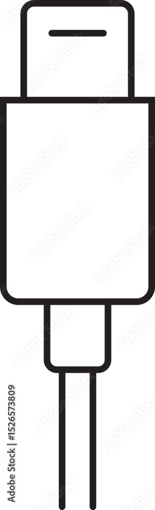 Fototapete usb cable connector icon. usb type lightning and micro usb phone charger vector isolated transparent