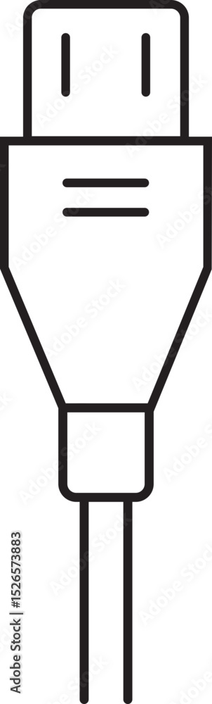 Fototapete usb cable connector icon. usb type lightning and micro usb phone charger vector isolated transparent