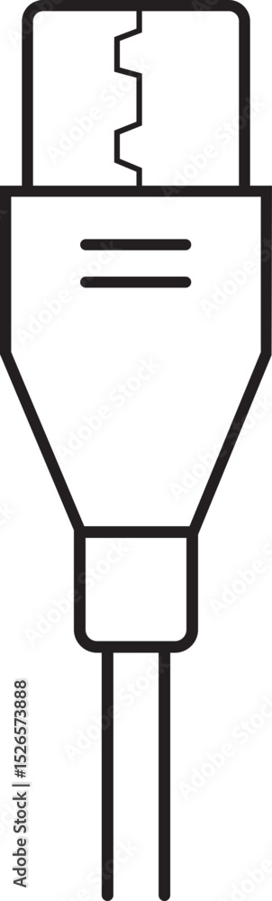 Fototapete usb cable connector icon. usb type lightning and micro usb phone charger vector isolated transparent