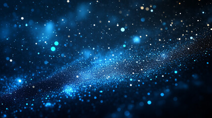 Obraz premium 青のキラキラのパーティクル背景