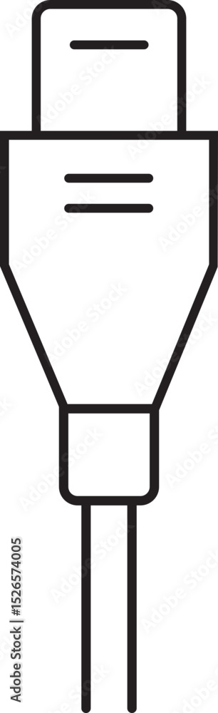 Fototapete usb cable connector icon. usb type lightning and micro usb phone charger vector isolated transparent