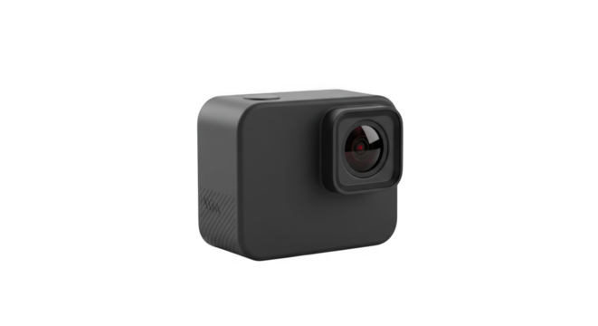 Black Compact Action Camera for Adventure or Sports Activities Photography