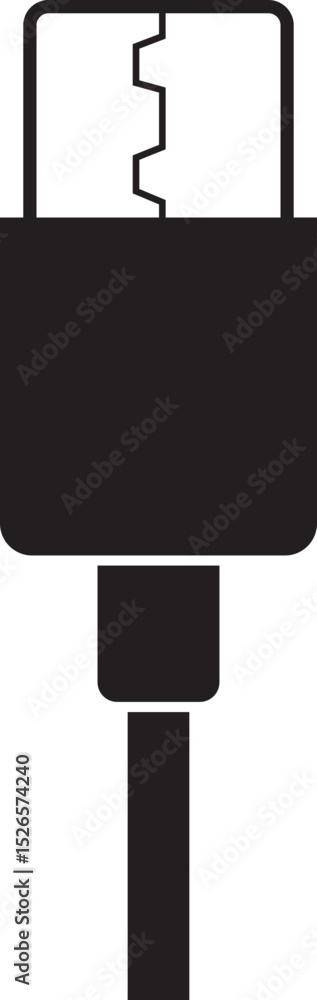 Fototapete usb cable connector icon. usb type lightning and micro usb phone charger vector isolated transparent
