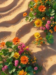 flowers on the beach