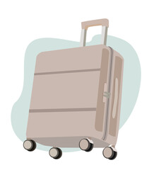  suitcase. Travel packing concept.Luggage travel bag with wheels