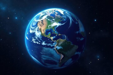 Stunning image of Earth from space, showcasing its swirling blue oceans and continents A classic blue marble view , geology, world, breathtaking