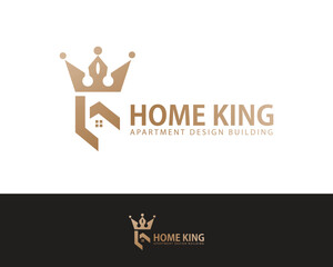 Naklejka premium home king logo creative shield design concept crown protection