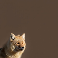 Obraz premium Wolf on Brown Background, Space for Text, Majestic Wild Canine Portrait