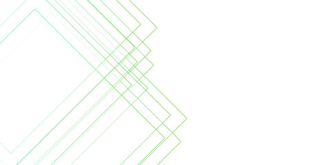 Abstract minimalist background design featuring overlapping translucent squares. Squares are composed of thin green and cyan lines with soft transparency, creating a layered, geometric effect.