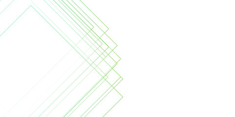 Obraz premium Abstract minimalist background design featuring overlapping translucent squares. Squares are composed of thin green and cyan lines with soft transparency, creating a layered, geometric effect.