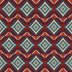 American tribal ethnic native pattern seamless.Traditional Navajo,Aztec,Apache,Southwest and Mexican style fabric pattern.Abstract vector motif pattern.For fabric,clothing,blanket,woven,wrap,decorate.