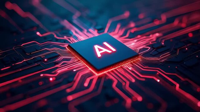 Artificial Intelligence Chip on American Flag &ndash; Ideal for Tech Ads, Innovation Editorials, AI Research Covers, Cybersecurity Themes, Digital Concepts