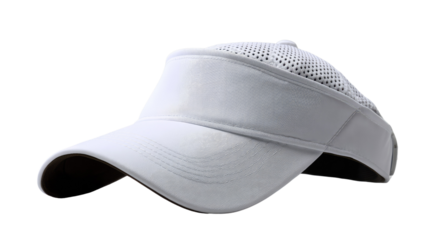 Modern Visor in White: A sleek, minimalist, modern visor, crafted from high-quality fabric, perfectly blends form and function, a must-have accessory.