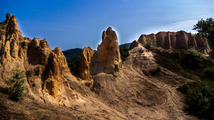 Sand Pyramids located near the city of Foča in Bosnia and Herzegovina. The Sand Pyramids are a fascinating natural phenomenon.