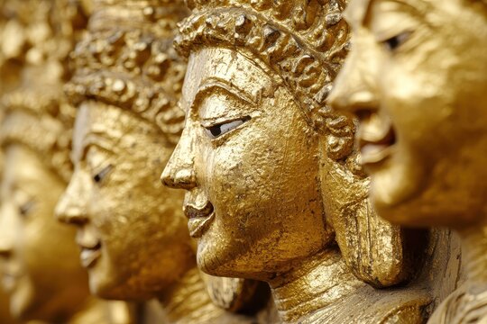 Golden Triangle: Intricate Buddha Statues from Dhart Zom Doi Kabar Aye Pagoda in Kengtung, Myanmar