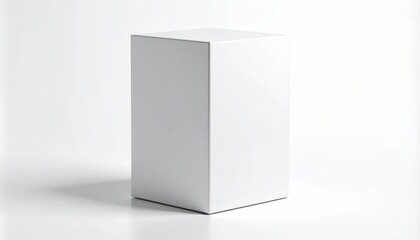 Blank White Square Cardboard Box Mockup