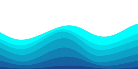 Blue water wave line pattern background. Vector illustration. Japanese style concept.