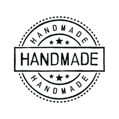 Handmade rubber stamp. Isolated vector illustration.