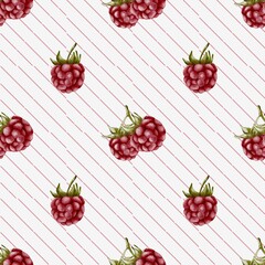 Vibrant raspberry watercolor pattern for textile and packaging design