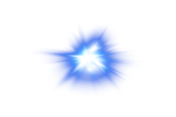Sun Energy Flash. Vibrant Blue Light Burst Effect for Abstract and Magical Designs