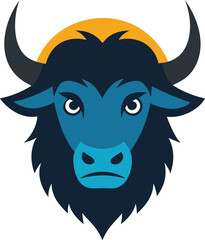 Detailed Yak Head Vector Design.