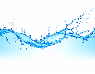 Dynamic Water Splash on White Background &ndash; Fresh and Clear Liquid Motion Capture