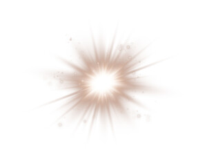 Sun Energy Flash. Vibrant Chocolate Brown Light Burst Effect for Abstract and Magical Designs