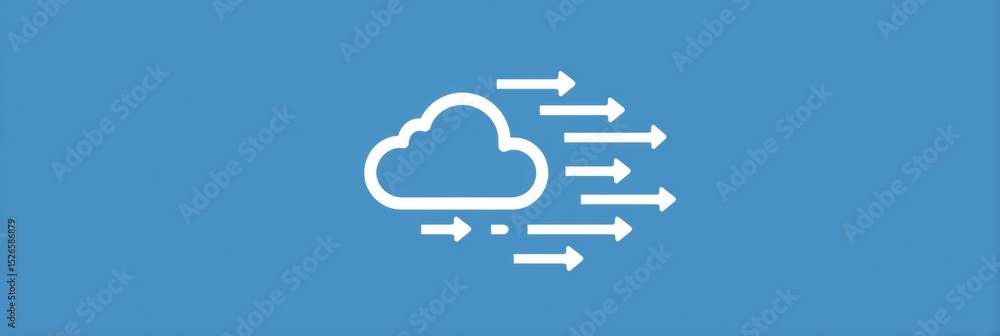 Poster Data Theft in Cloud Computing Illustrated With Animated Arrows Showing Data Being Stolen