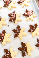 Making Star-Shaped Cookies with Chocolate and Peppermint Chips