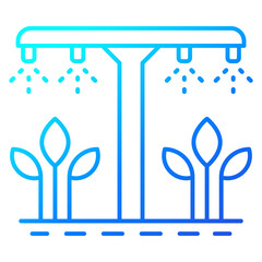 irrigation system, watering plants line icon