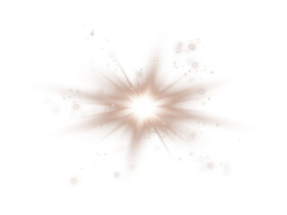 Sun Energy Flash. Vibrant Chocolate Brown Light Burst Effect for Abstract and Magical Designs
