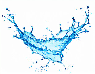 Dynamic Water Splash on White Background &ndash; Fresh and Clear Liquid Motion Capture