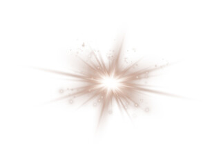 Sun Energy Flash. Vibrant Chocolate Brown Light Burst Effect for Abstract and Magical Designs