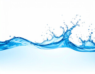 Dynamic Water Splash on White Background – Fresh and Clear Liquid Motion Capture