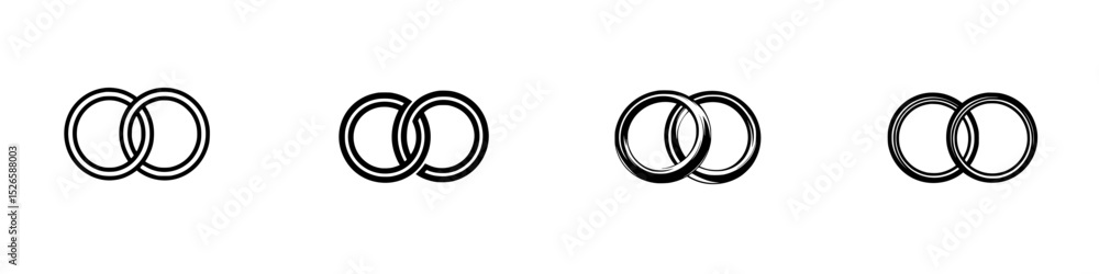 Poster icon set featuring intertwined shapes representing unity and connection, suitable for various design
