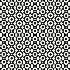 Mid century modern geometric floral background in black and white. Graphical illustration for a unique textiles and home décor.