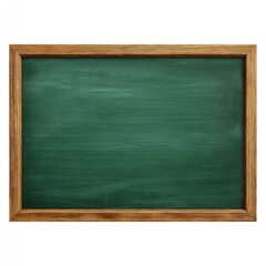 Empty green chalkboard with wooden frame