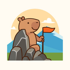 Capybara Cute Adventure Illustration Set