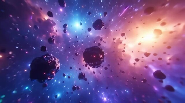 The asteroids were sucked into the black hole so that many of the asteroids approached it. 