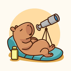 Capybara Cute Adventure Illustration Set